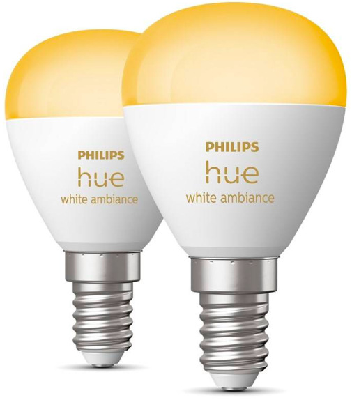 Chytrá žárovka Philips Hue Bluetooth, 5,1W, E14, White Ambiance, 2ks