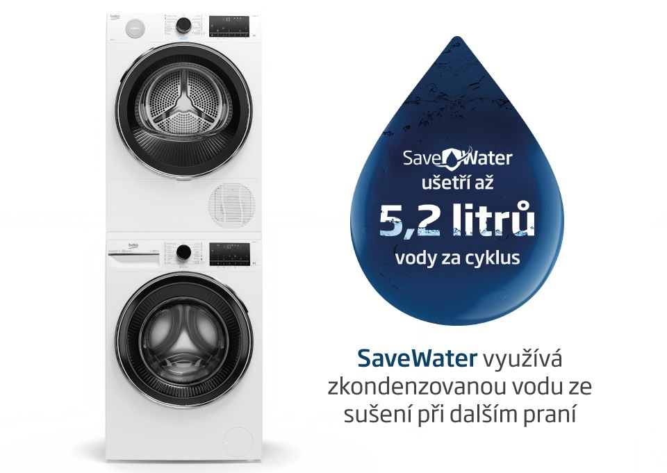 Pračka Beko B5WFST6914111W, bílá, SaveWater