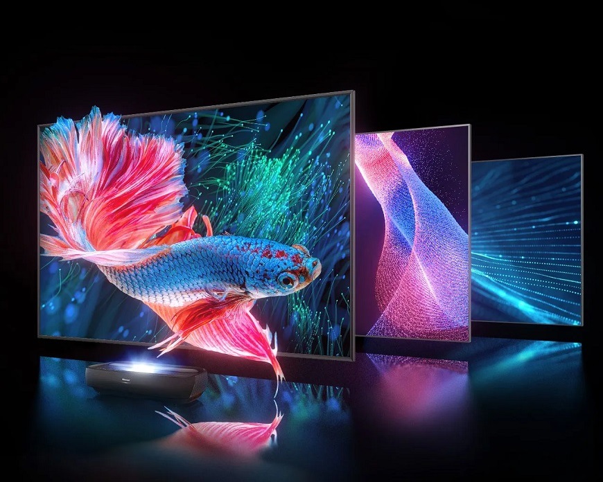 Laser Smart TV Hisense 100L9H, černá, tříbarevné laserové světlo