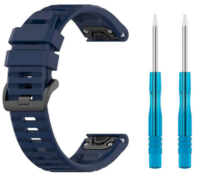 Řemínek FIXED Silicone Strap na Garmin QuickFit 26 mm - modrý