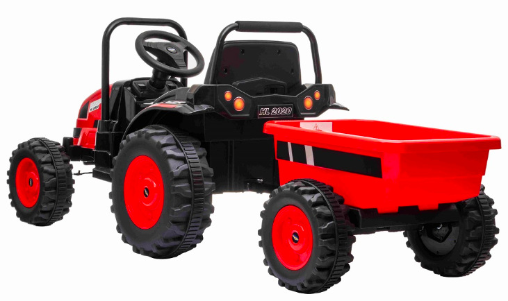 Elektrický traktor Beneo POWER s vlečkou červený