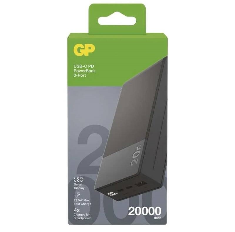 Powerbank GP M2+ Series 20000mAh M20C - šedá