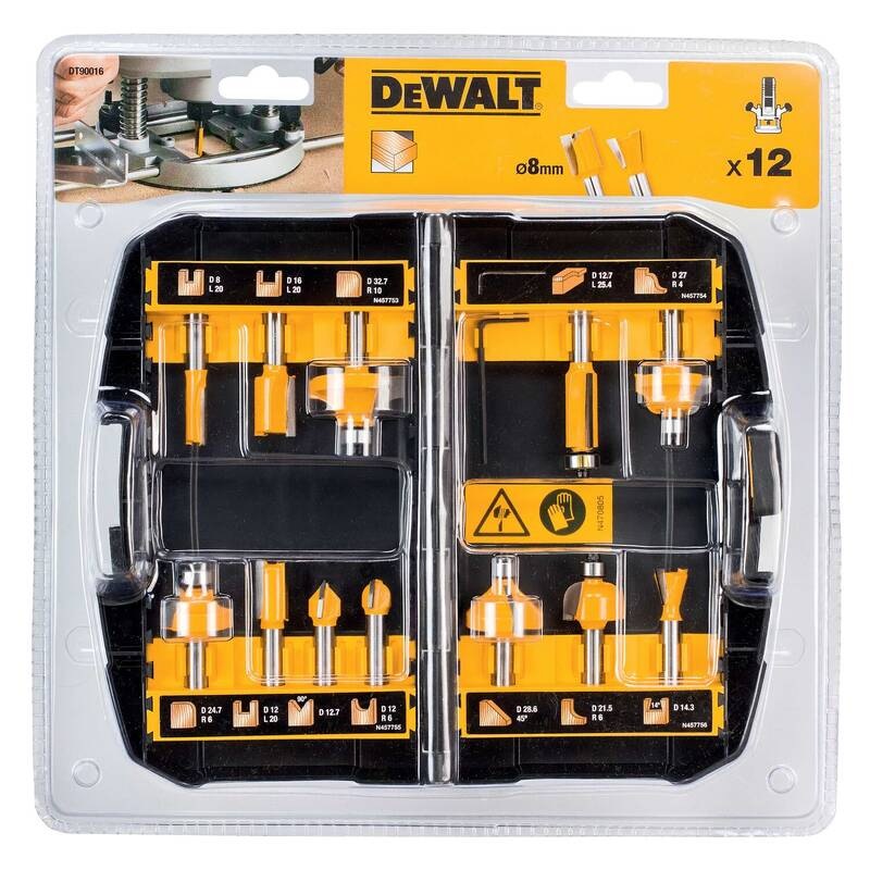 Sada fréz Dewalt DT90016-QZ 12 dílů