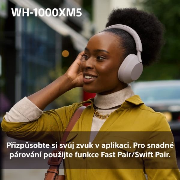 Sluchátka Sony WH-1000XM5 - růžová/fialová