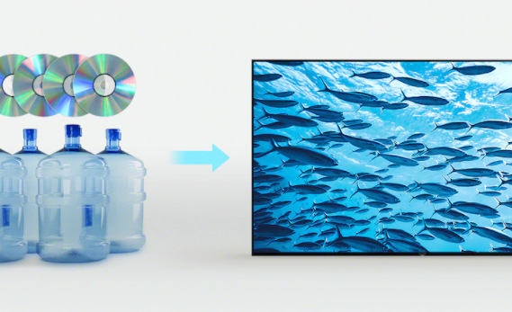 QD-OLED Televize Sony XR-65A95K, 30 % udržitelných materiálů, plast SORPLAS™
