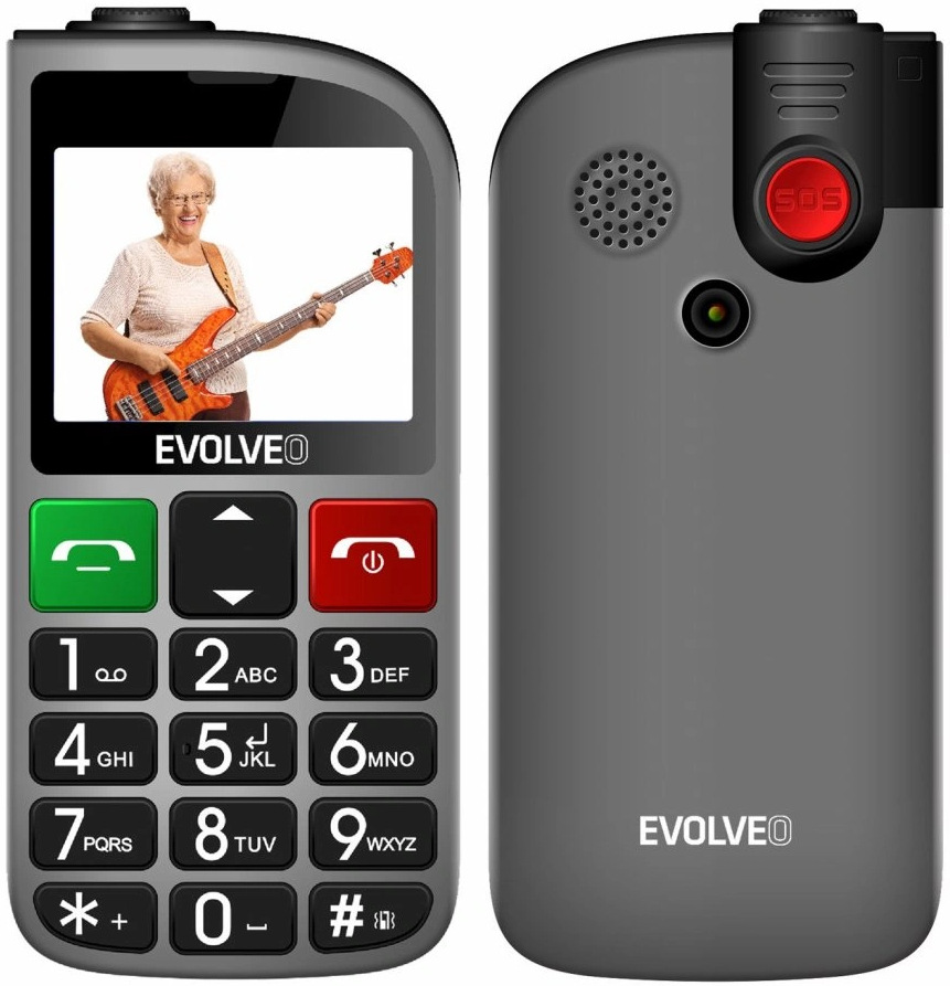 Evolveo EasyPhone FL, stříbrná