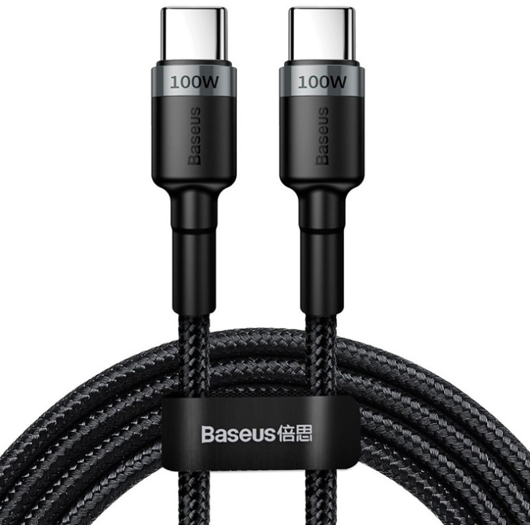 Kabel Baseus Cafule USB-C/USB-C PD2.0 100W, 5A, 2m - černý/šedý