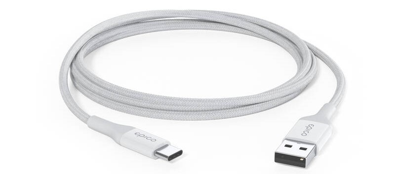 Kabel Epico Braided, USB-C / USB-A, 1.2m - bílý