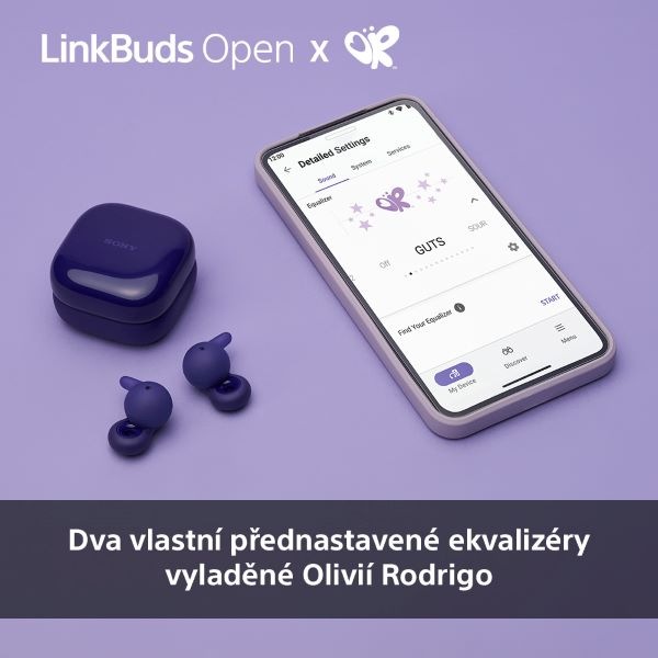 Sluchátka Sony LinkBuds Open - fialová