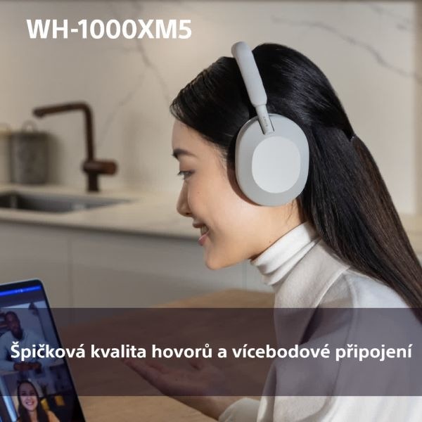 Sluchátka Sony WH-1000XM5 - růžová/fialová