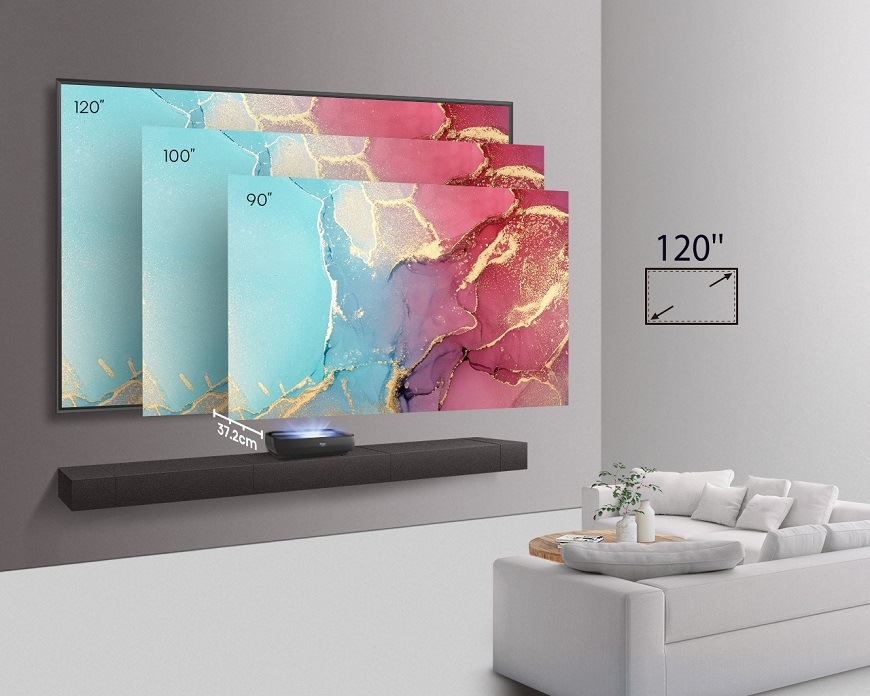 Laser Smart TV Hisense 120L9H, černá, technologie potlačující okolní světlo