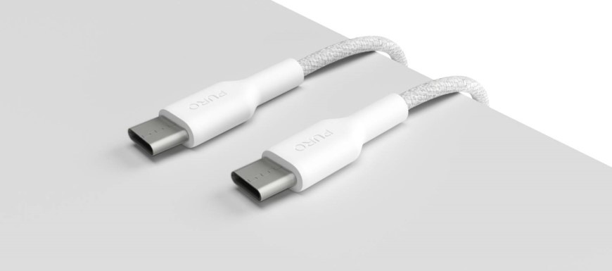 Kabel Puro Fabrik FABK4 USB-C/USB-C, 240 W, 2 m - bílý