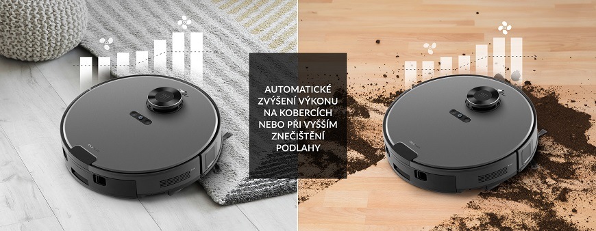 Robotický vysavač ETA Aurum PRO 6241 90000,, sání na koberce