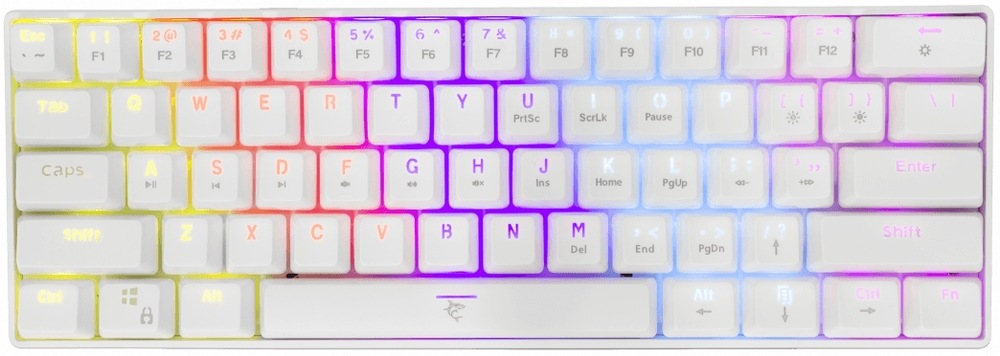 White Shark SHINOBI, US layout, červený switch, bílá