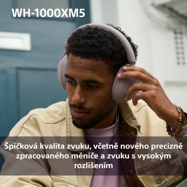 Sluchátka Sony WH-1000XM5 - růžová/fialová