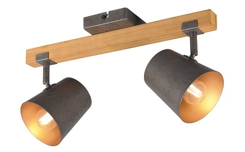 Bodové svítidlo TRIO Bell, dřevo/kov