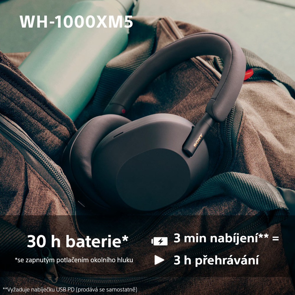 Sluchátka Sony WH-1000XM5 - růžová/fialová