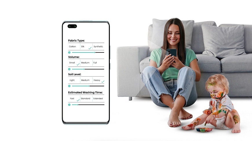 Předem plněná pračka Hisense WF5S9045BW, bílá, mobilní aplikace ConnectLife