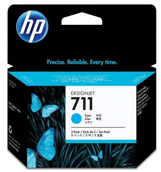  HP 711, 3x29 ml - azurová (CZ134A)