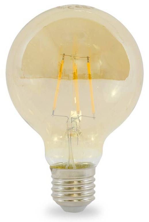Žárovka LED Tesla globe G80 filament, E27, 5W, teplá bílá