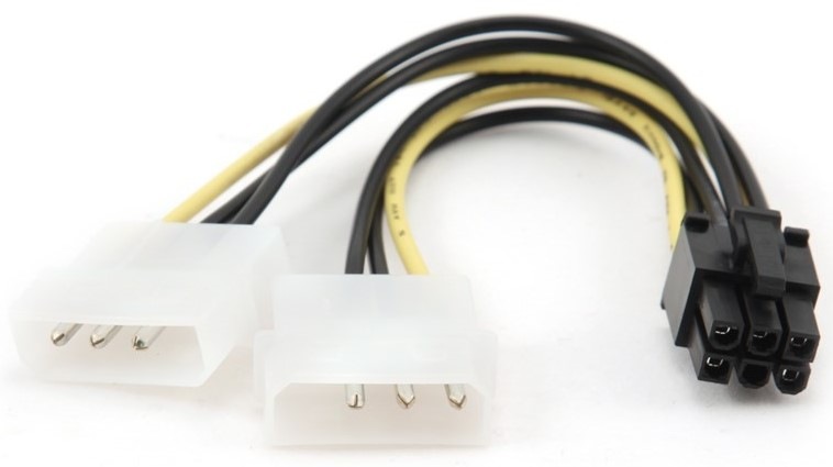Kabel Gembird redukce - rozdvojka napájení 1x 5,25” na PCIe (6pin)
