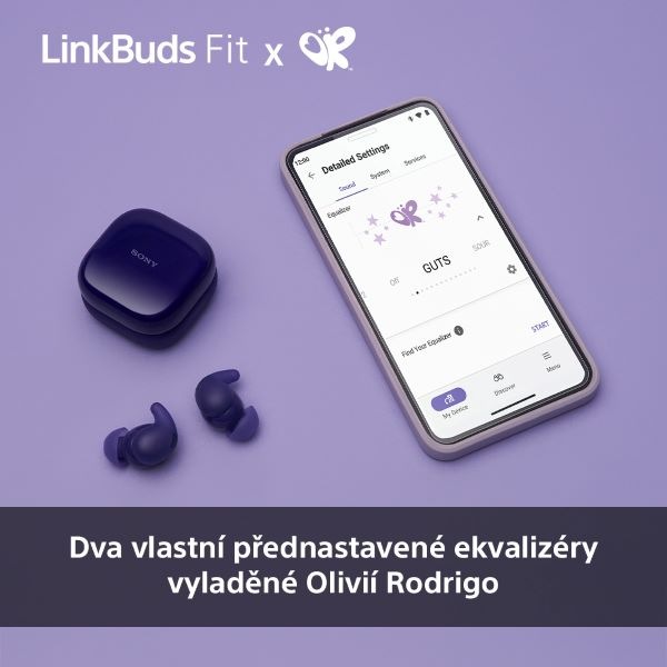 Sluchátka Sony LinkBuds Fit - fialová