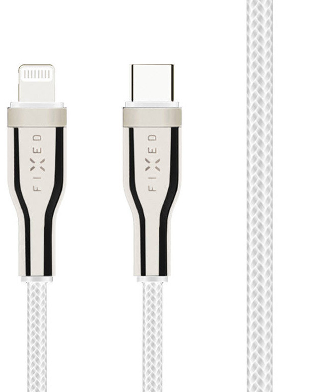 Kabel FIXED USB-C/Lightning s podporou PD, MFI, 2m - bílý