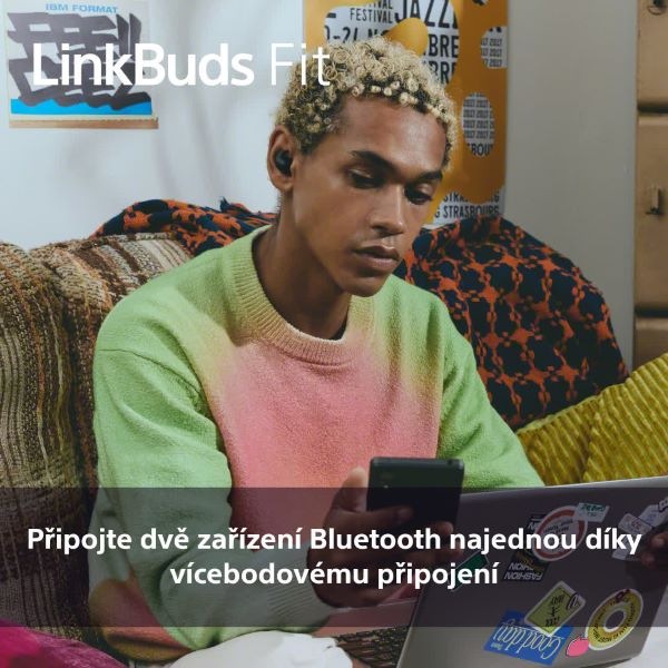 Sluchátka Sony LinkBuds Fit - zelená