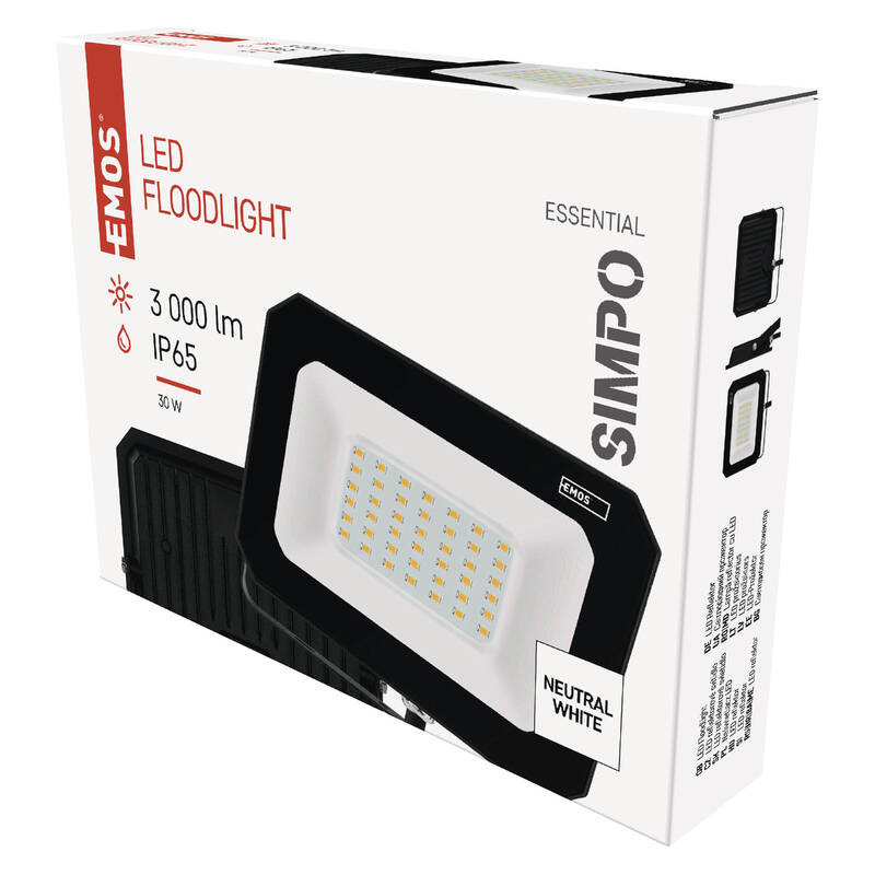 Reflektor EMOS SIMPO 30W 3000LM IP65 NW - černý