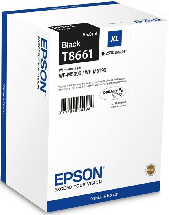 Inkoustová náplň Epson T8661 XL, 2500 stran - černá