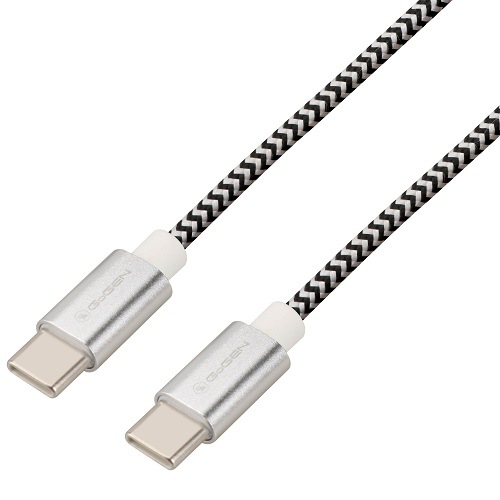 Kabel GoGEN USB-C/USB-C, 2m, stříbrný