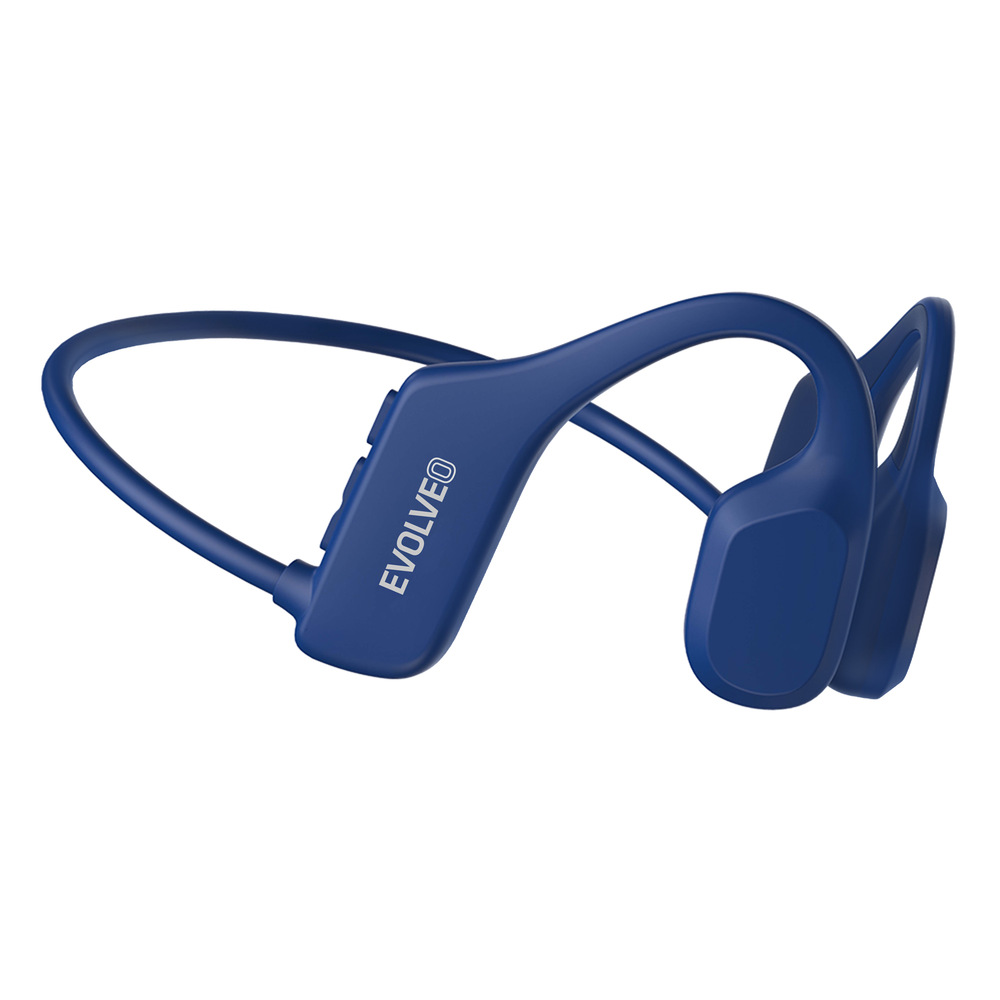 EVOLVEO BoneSwim Lite MP3 8GB, bezdrátová sluchátka na lícní kosti, modrá
