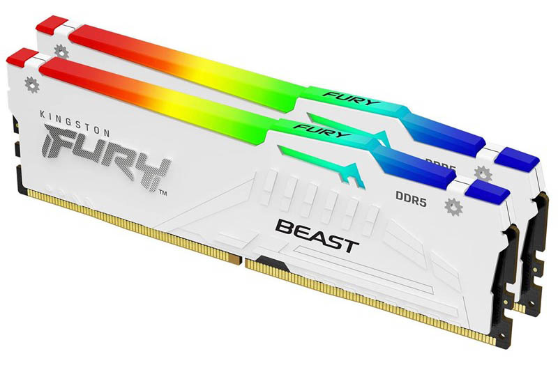 DIMM Kingston FURY Beast White RGB XMP 64 GB (2× 32 GB) (KF560C30BWAK2-64)