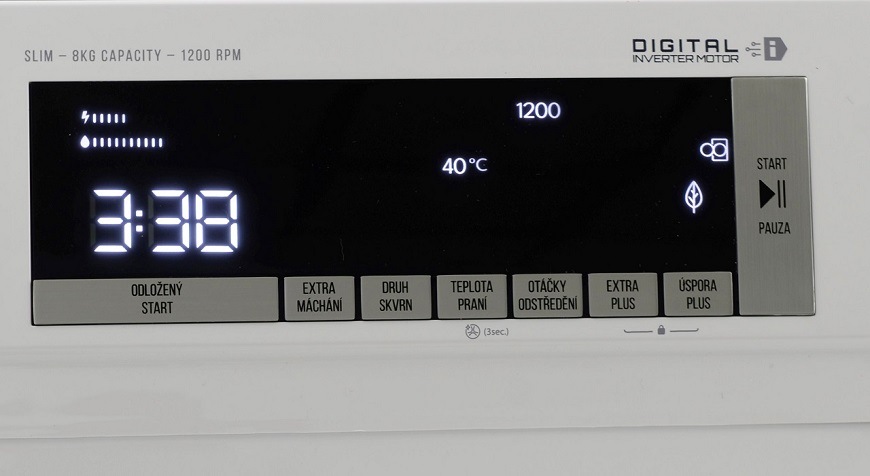 Pračka ETA 355790000A, ovládací panel
