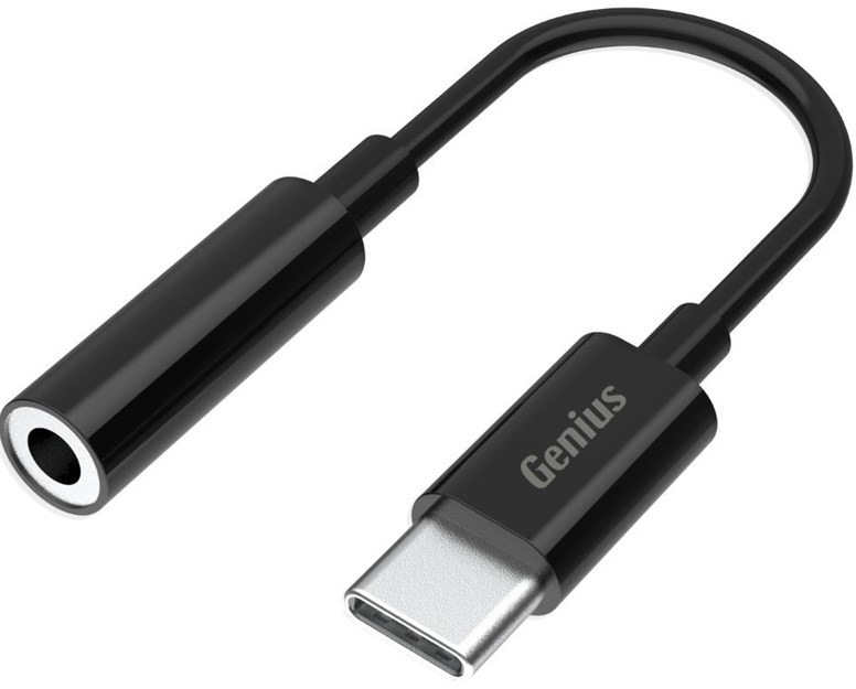 Redukce Genius ACC-C100, USB-C (M)/3,5mm jack (F) - černý