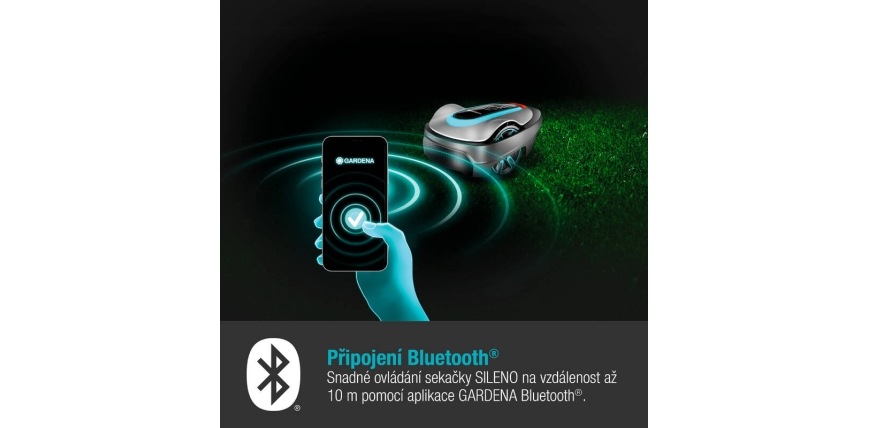 K sekačce Gardena Sileno SILENO life 600 m2 se připojíte pomocí aplikace GARDENA Bluetooth®.