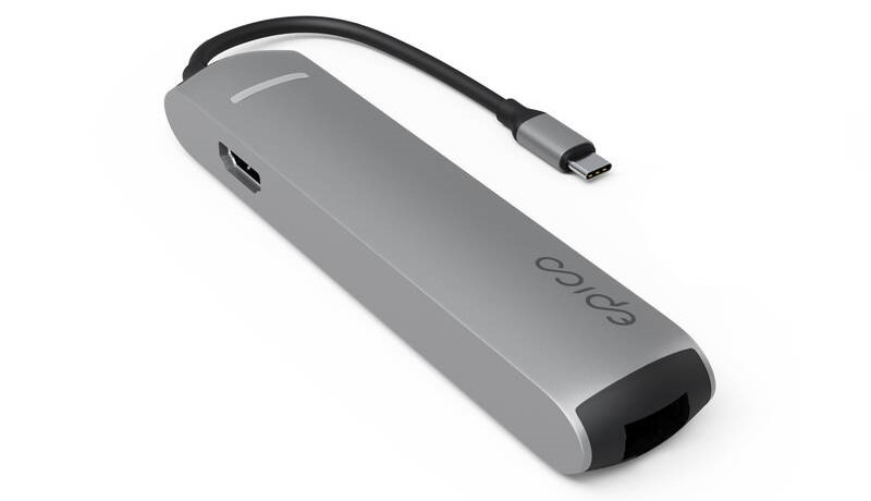 USB Hub Epico 6in1 Aluminium 8K USB-C/1× USB-C, 2× USB 3.0, HDMI, microSD, SD - šedý
