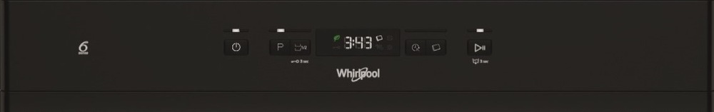 Myčka nádobí Whirlpool W2F HD624 X stříbrná, detail ovládacího panelu 