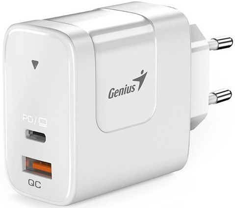 Genius PD 65 W, USB-C PD 3.0, USB-A Q C3.0, bílá