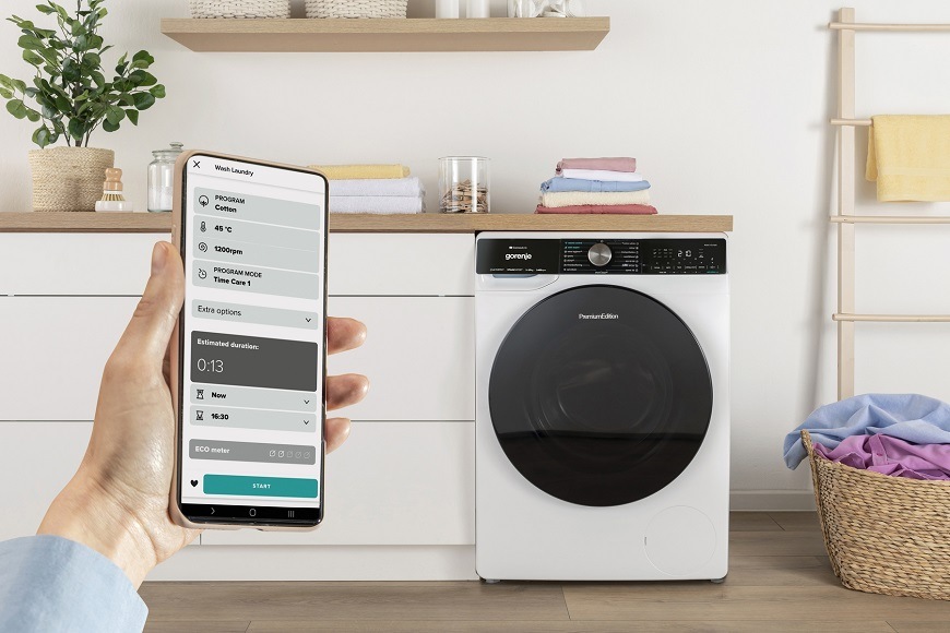 Předem plněná pračka Gorenje WPNA84A2TSWIFI, bílá, mobilní aplikace ConnectLife