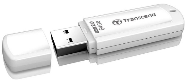 Flash USB Transcend JetFlash 370 64 GB USB 2.0 - bílý