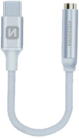 Redukce Swissten USB-C/3,5mm Jack - stříbrná