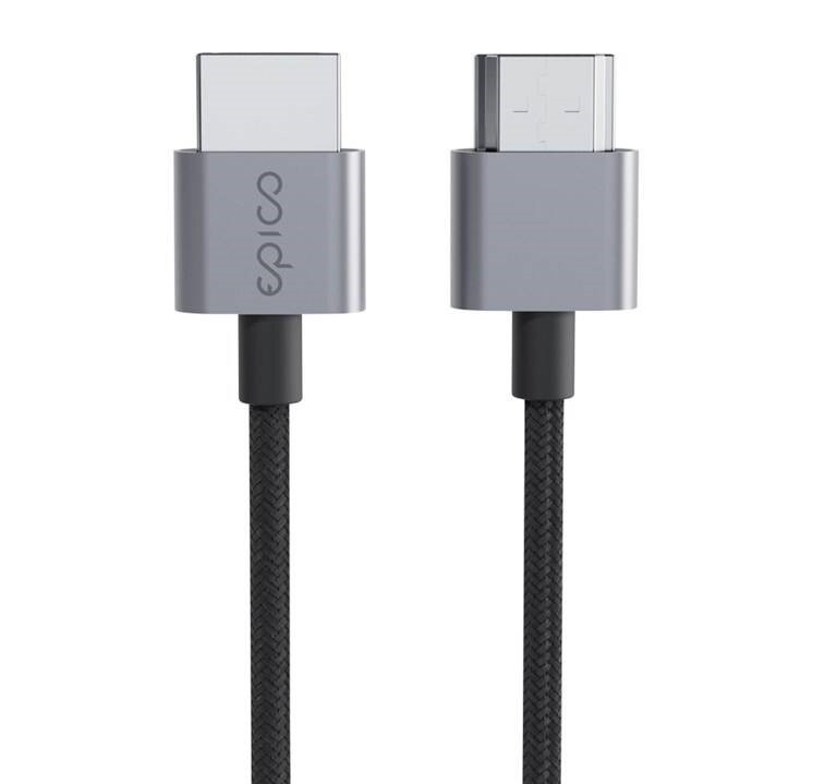 Kabel Epico Braided 240W, USB-C / USB-C, 2m - šedý