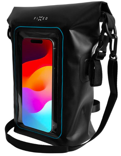 Pouzdro na mobil sportovní FIXED Float Bag s kapsou pro mobilní telefon 3L - černé