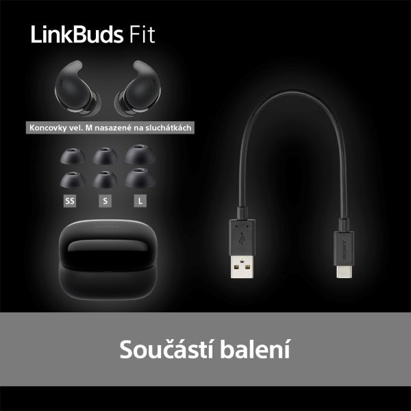 Sluchátka Sony LinkBuds Fit - černá