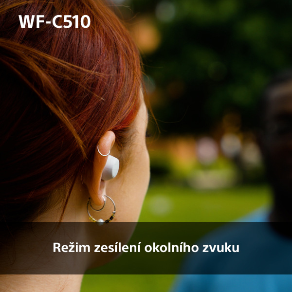 Sluchátka Sony WF-C510 - modrá, režim zesílení okolního zvuku