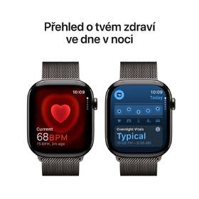 Chytré hodinky Apple GPS + Cellular 42mm pouzdro z břidlicově šedého titanu - břidlicově šedý milánský tah 
