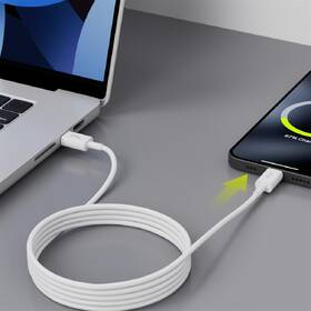 Kabel Allity AUC-03, 60W, USB-C/USB-C, 2m bílá barva
