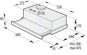 Odsavač par Gorenje TH62E4BG černá barva
