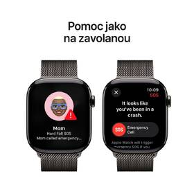 Chytré hodinky Apple GPS + Cellular 46mm pouzdro z břidlicově šedého titanu - břidlicově šedý milánský tah - S/M 
